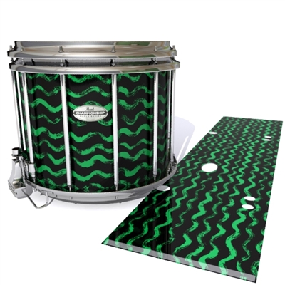 Pearl Championship Maple Snare Drum Slip - Wave Brush Strokes Green and Black (Green)