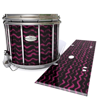Pearl Championship Maple Snare Drum Slip - Wave Brush Strokes Maroon and Black (Red)
