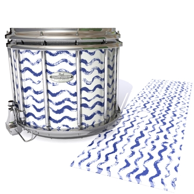 Pearl Championship Maple Snare Drum Slip - Wave Brush Strokes Navy Blue and White (Blue)