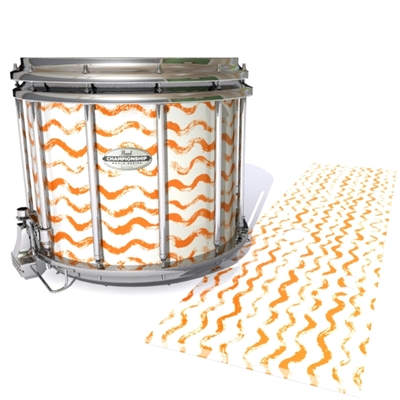 Pearl Championship Maple Snare Drum Slip - Wave Brush Strokes Orange and White (Orange)