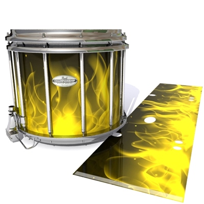 Pearl Championship Maple Snare Drum Slip - Yellow Flames (Themed)