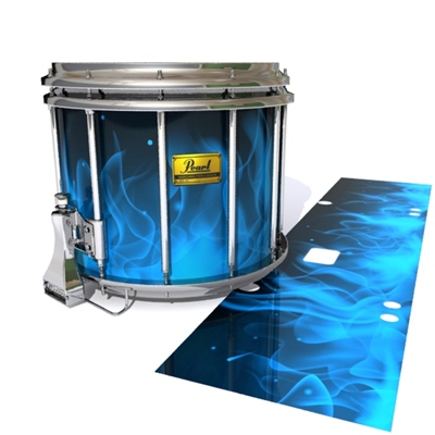 Pearl Championship Maple Snare Drum Slip (Old) - Blue Flames (Themed)
