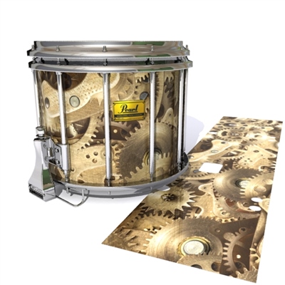 Pearl Championship Maple Snare Drum Slip (Old) - Golden Gears (Themed)