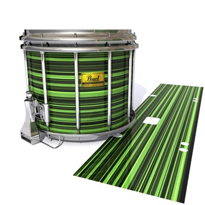 Pearl Championship Maple Snare Drum Slip (Old) - Green Horizon Stripes (Green)