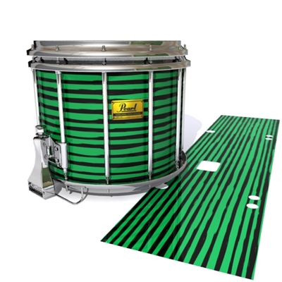 Pearl Championship Maple Snare Drum Slip (Old) - Lateral Brush Strokes Green and Black (Green)