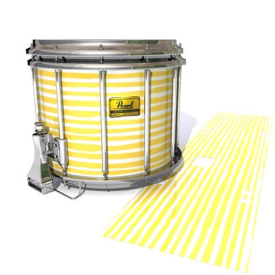 Pearl Championship Maple Snare Drum Slip (Old) - Lateral Brush Strokes Yellow and White (Yellow)