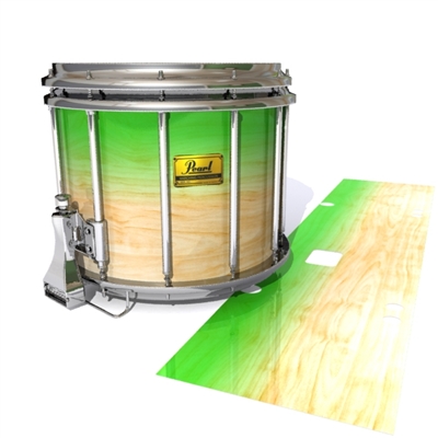 Pearl Championship Maple Snare Drum Slip (Old) - Maple Woodgrain Green Fade (Green)