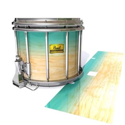 Pearl Championship Maple Snare Drum Slip (Old) - Maple Woodgrain Teal Fade (Blue) (Green)