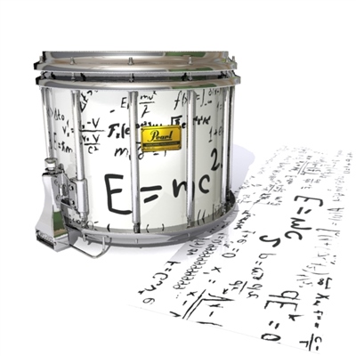 Pearl Championship Maple Snare Drum Slip (Old) - Mathmatical Equations on White (Themed)