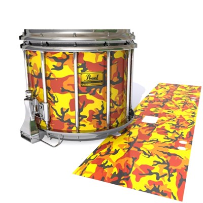 Pearl Championship Maple Snare Drum Slip (Old) - November Fall Traditional Camouflage (Red) (Yellow)