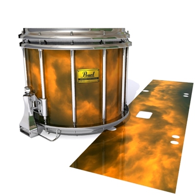 Pearl Championship Maple Snare Drum Slip (Old) - Orange Smokey Clouds (Themed)