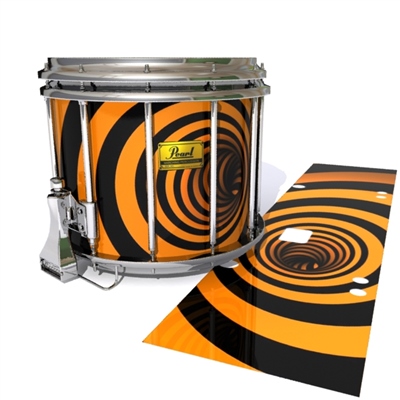 Pearl Championship Maple Snare Drum Slip (Old) - Orange Vortex Illusion (Themed)2