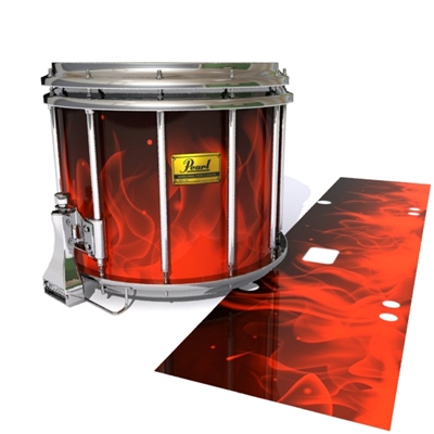 Pearl Championship Maple Snare Drum Slip (Old) - Red Flames (Themed)