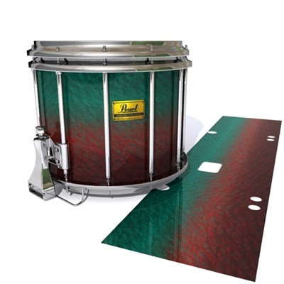 Pearl Championship Maple Snare Drum Slip (Old) - Red River Fade (Red) (Aqua)