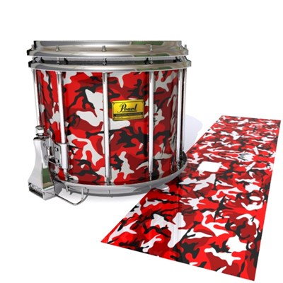 Pearl Championship Maple Snare Drum Slip (Old) - Serious Red Traditional Camouflage (Red)