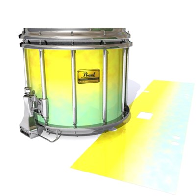 Pearl Championship Maple Snare Drum Slip (Old) - Springtime Fade (Yellow) (Aqua)