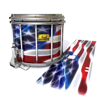 Pearl Championship Maple Snare Drum Slip (Old) - Stylized American Flag (Premium)
