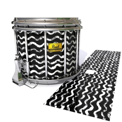 Pearl Championship Maple Snare Drum Slip (Old) - Wave Brush Strokes Black and White (Neutral)