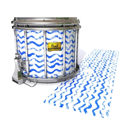 Pearl Championship Maple Snare Drum Slip (Old) - Wave Brush Strokes Blue and White (Blue)