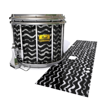 Pearl Championship Maple Snare Drum Slip (Old) - Wave Brush Strokes Grey and Black (Neutral)