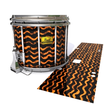 Pearl Championship Maple Snare Drum Slip (Old) - Wave Brush Strokes Orange and Black (Orange)