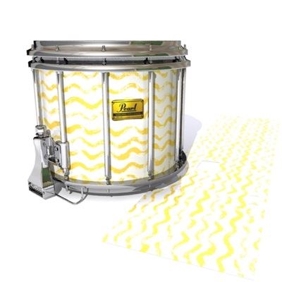 Pearl Championship Maple Snare Drum Slip (Old) - Wave Brush Strokes Yellow and White (Yellow)