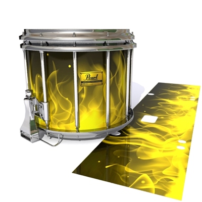 Pearl Championship Maple Snare Drum Slip (Old) - Yellow Flames (Themed)