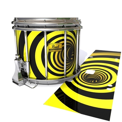Pearl Championship Maple Snare Drum Slip (Old) - Yellow Vortex Illusion (Themed)