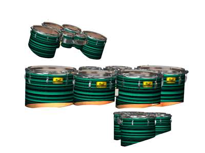 Pearl Championship Maple Tenor Drum Slips - Aqua Horizon Stripes