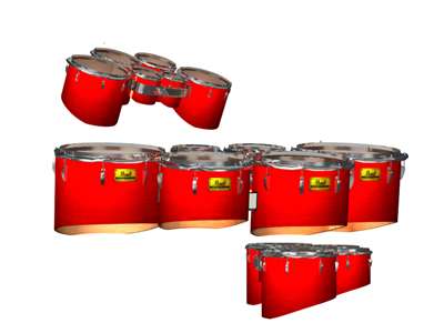 Pearl Championship Maple Tenor Drum Slips - Bright Red Stain