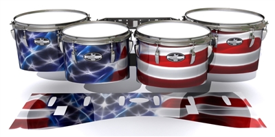 Pearl Championship CarbonCore Tenor Drum Slips - Stylized American Flag