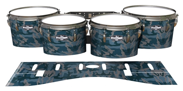 Pearl Championship CarbonCore Tenor Drum Slips - Blue Slate Traditional Camouflage (Blue)
