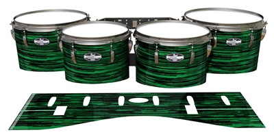 Pearl Championship CarbonCore Tenor Drum Slips - Chaos Brush Strokes Green and Black (Green)