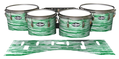 Pearl Championship CarbonCore Tenor Drum Slips - Chaos Brush Strokes Green and White (Green)
