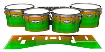 Pearl Championship CarbonCore Tenor Drum Slips - Green Prairie Fade (Green) (Orange)