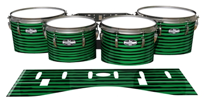 Pearl Championship CarbonCore Tenor Drum Slips - Lateral Brush Strokes Green and Black (Green)