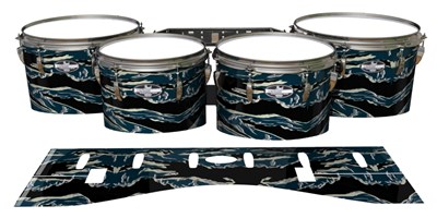 Pearl Championship CarbonCore Tenor Drum Slips - Nighthawk Tiger Camouflage (Blue)