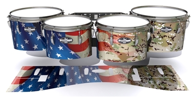 Pearl Championship CarbonCore Tenor Drum Slips - Patriotic Camo Fade