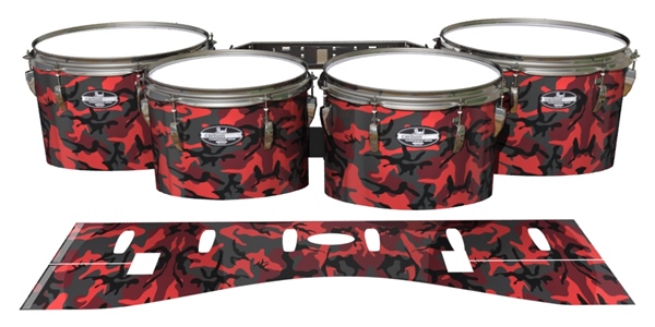 Pearl Championship CarbonCore Tenor Drum Slips - Red Slate Traditional Camouflage (Red)