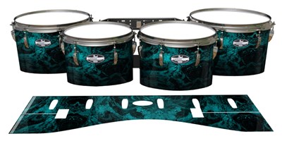 Pearl Championship CarbonCore Tenor Drum Slips - River GEO Marble Fade (Aqua)