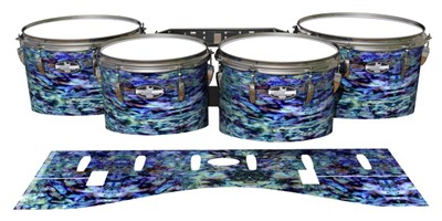 Pearl Championship CarbonCore Tenor Drum Slips - Seabed Abalone (Blue) (Aqua)