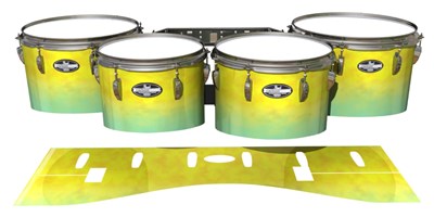 Pearl Championship CarbonCore Tenor Drum Slips - Springtime Fade (Yellow) (Aqua)