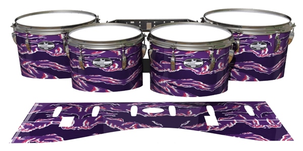 Pearl Championship CarbonCore Tenor Drum Slips - Violet Voltage Tiger Camouflage (Purple)