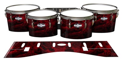 Pearl Championship CarbonCore Tenor Drum Slips - Volcano GEO Marble Fade (Red)