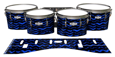Pearl Championship CarbonCore Tenor Drum Slips - Wave Brush Strokes Blue and Black (Blue)