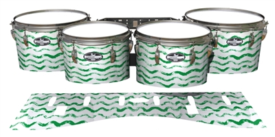 Pearl Championship CarbonCore Tenor Drum Slips - Wave Brush Strokes Green and White (Green)