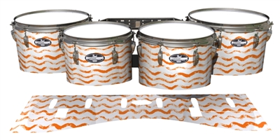 Pearl Championship CarbonCore Tenor Drum Slips - Wave Brush Strokes Orange and White (Orange)