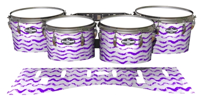 Pearl Championship CarbonCore Tenor Drum Slips - Wave Brush Strokes Purple and White (Purple)