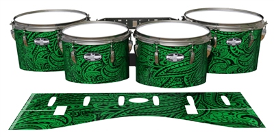 Pearl Championship CarbonCore Tenor Drum Slips - Dark Green Paisley (Themed)