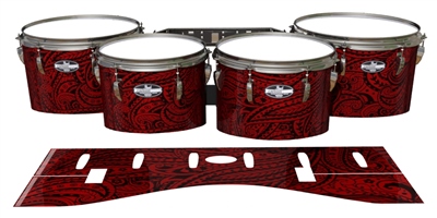 Pearl Championship CarbonCore Tenor Drum Slips - Deep Red Paisley (Themed)